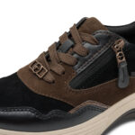 Дамски спортни обувки/сникърси Tamaris Comfort Widefit Duo-tex черни/кафяви - Image 4