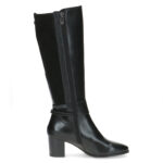 Дамски кожени ботуши на ток Caprice Antishokk черни - Image 3