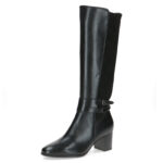Дамски кожени ботуши на ток Caprice Antishokk черни