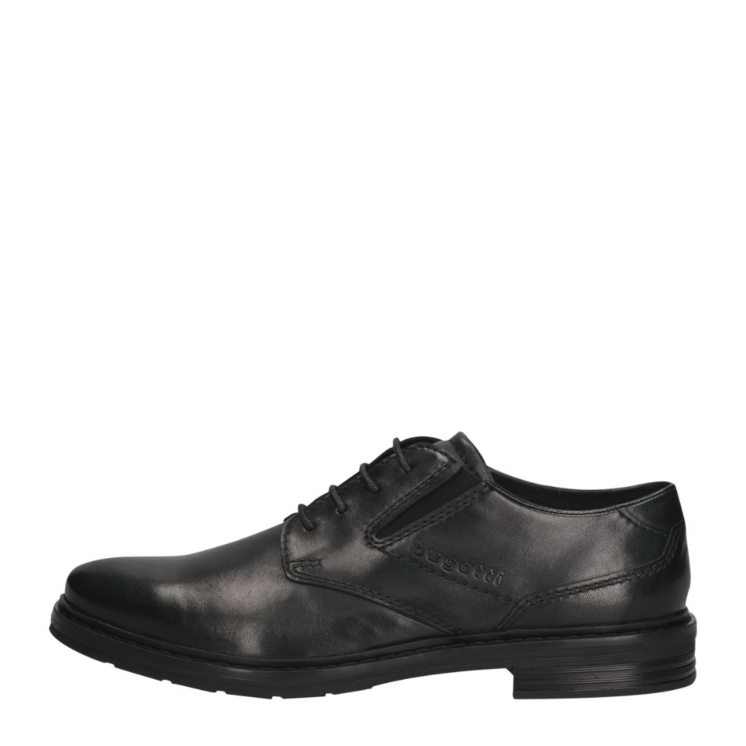 0100542 Мъжки елегантни обувки естествена кожа Bugatti Rigalo черни - Image 1