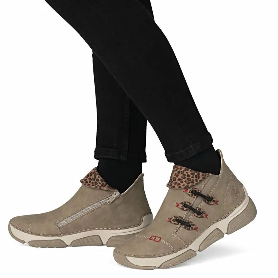 45983-644444 Дамски ниски боти Rieker 45983-64 Antistress бежови/кафяви - Image 1