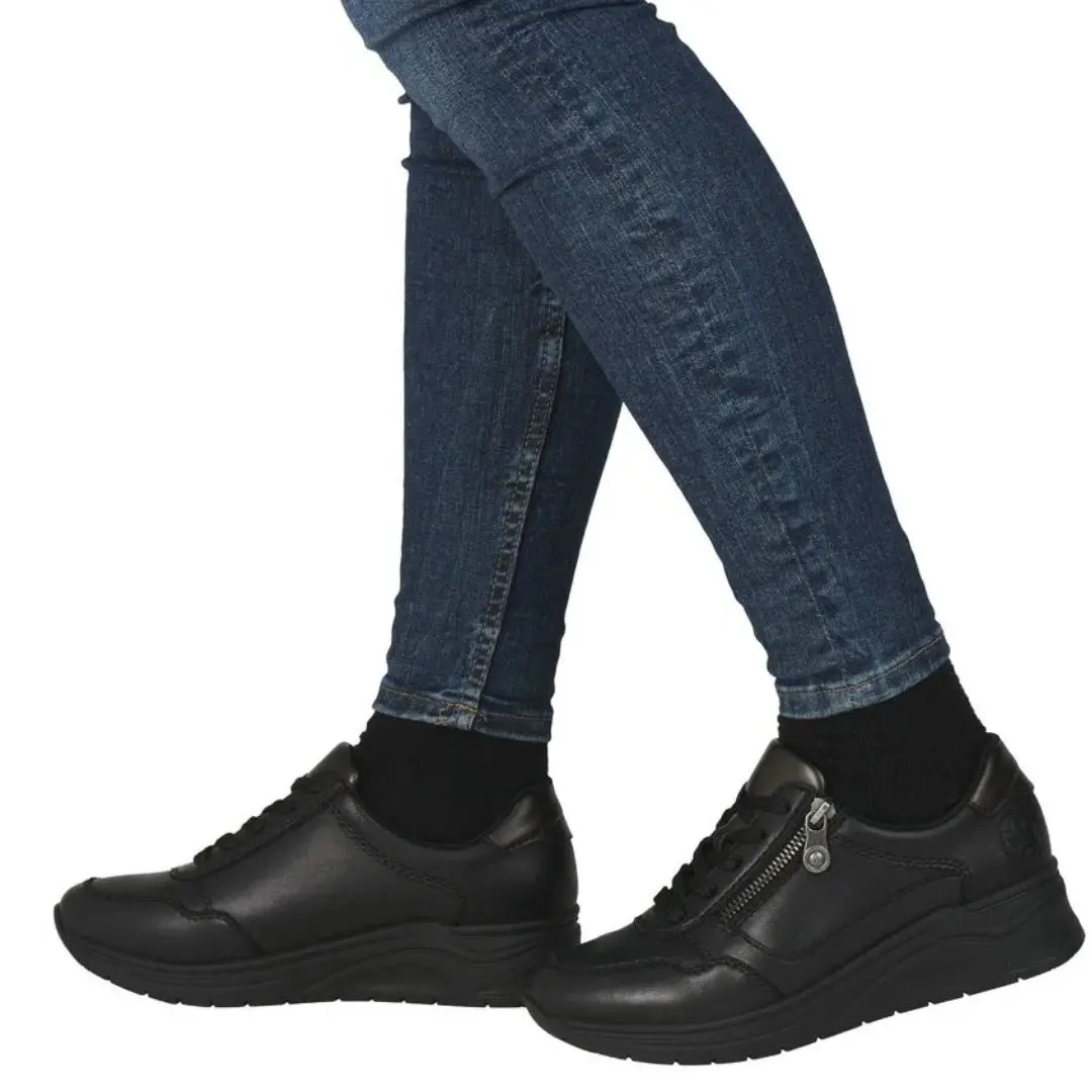n9501-01-1.jpg Дамски спортни обувки Rieker N9501-01 Antistress H ширина черни - Image 1