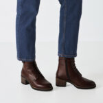 Дамски кожени боти на ток Tamaris Touch it кафяви - Image 5