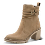 Дамски велурени боти на ток Tamaris бежови