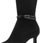 Дамски текстилни ботуши на ток Tamaris черни - Image 6