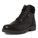 Мъжки боти естествена кожа Marco Tozzi черни