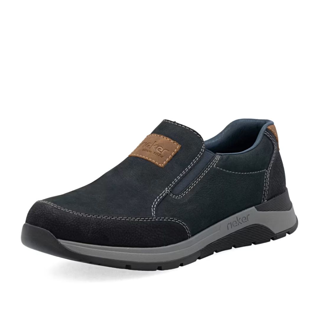 39657-10 Мъжки ежедневни обувки Rieker 39657-14 сини/кафяви - Image 1