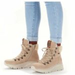 Дамски бежови боти Rieker Tex мембрана 48034-20